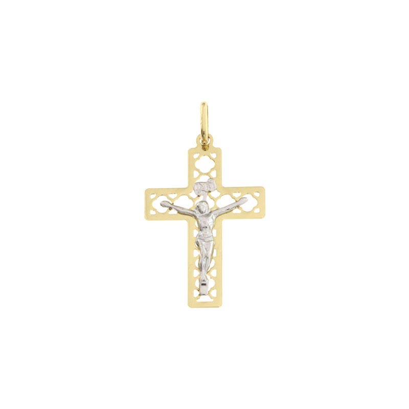 Croce lucida CNF con Cristo bianco stampato