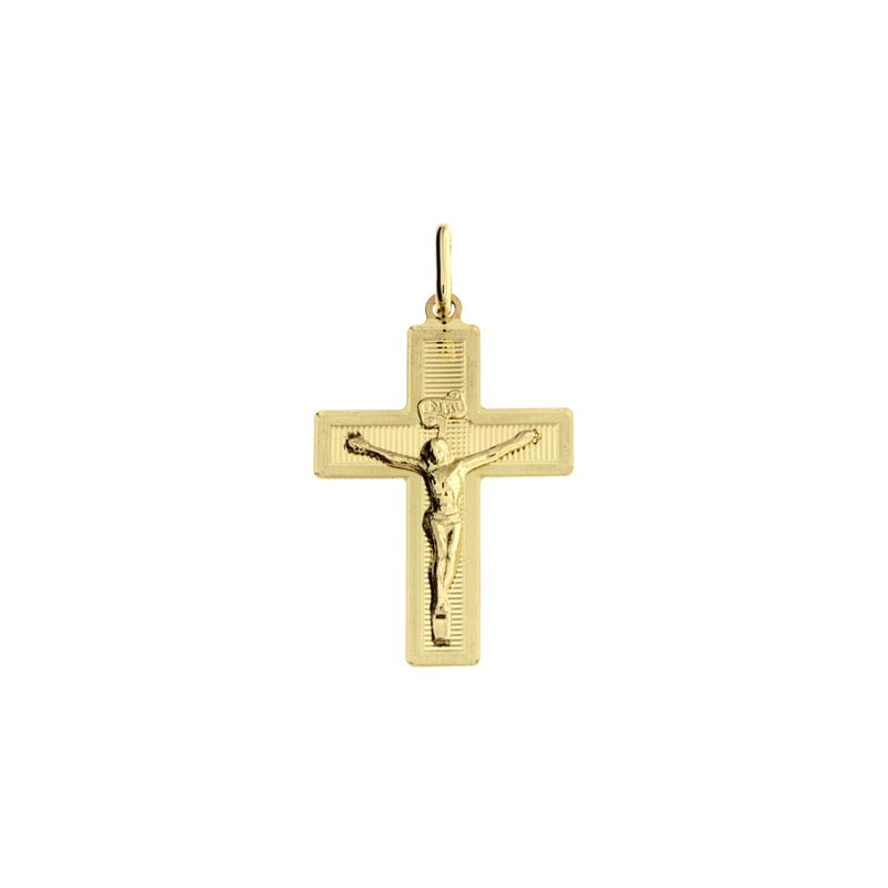 Croce diamantata CNF con Cristo giallo stampato