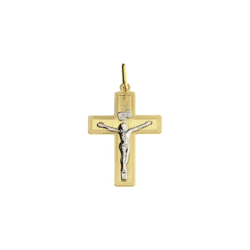 Croce diamantata CNF con Cristo bianco stampato