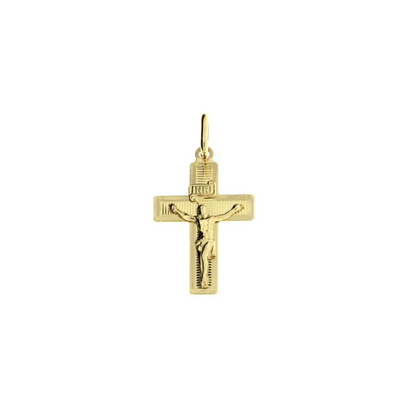 Croce diamantata CNF con Cristo giallo stampato