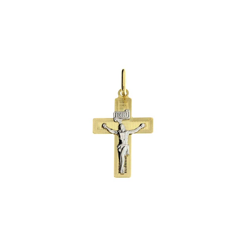 Croce diamantata CNF con Cristo bianco stampato