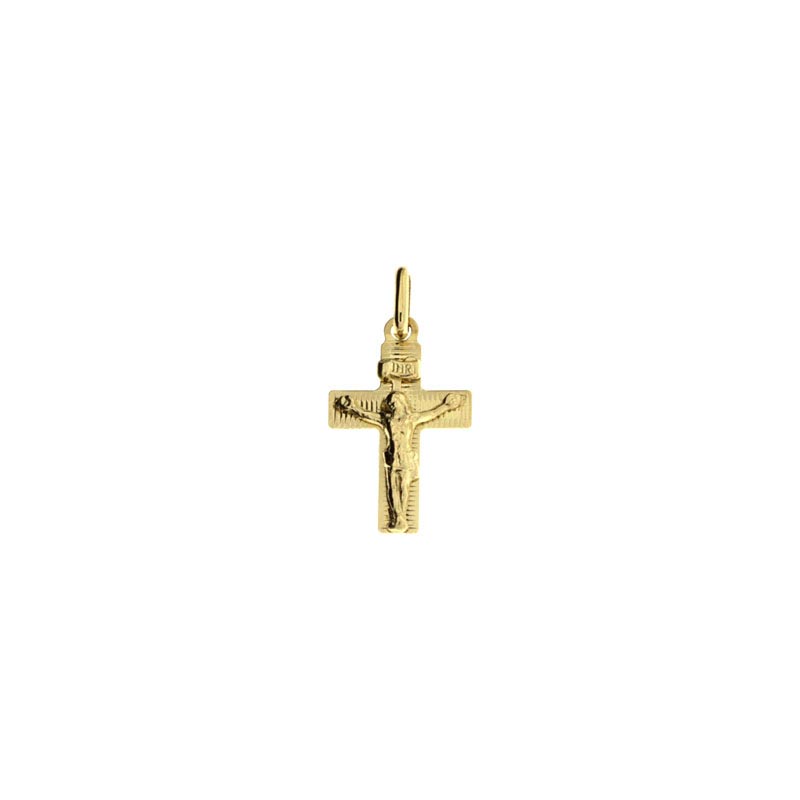 Croce diamantata CNF con Cristo giallo stampato