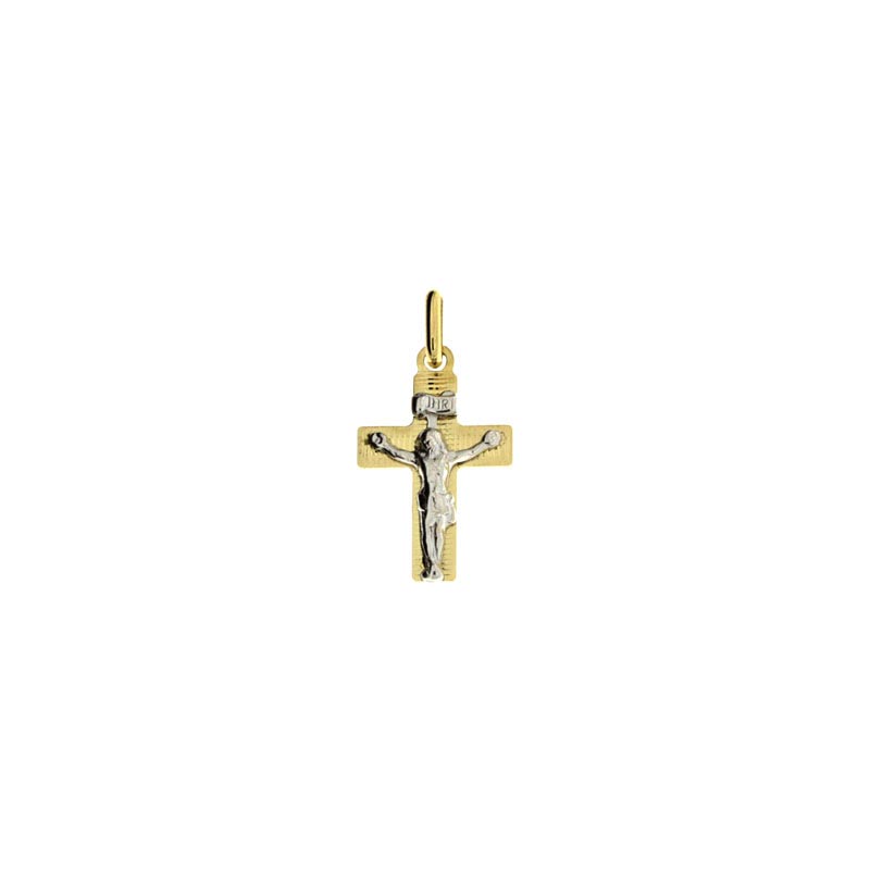 Croce diamantata CNF con Cristo bianco stampato