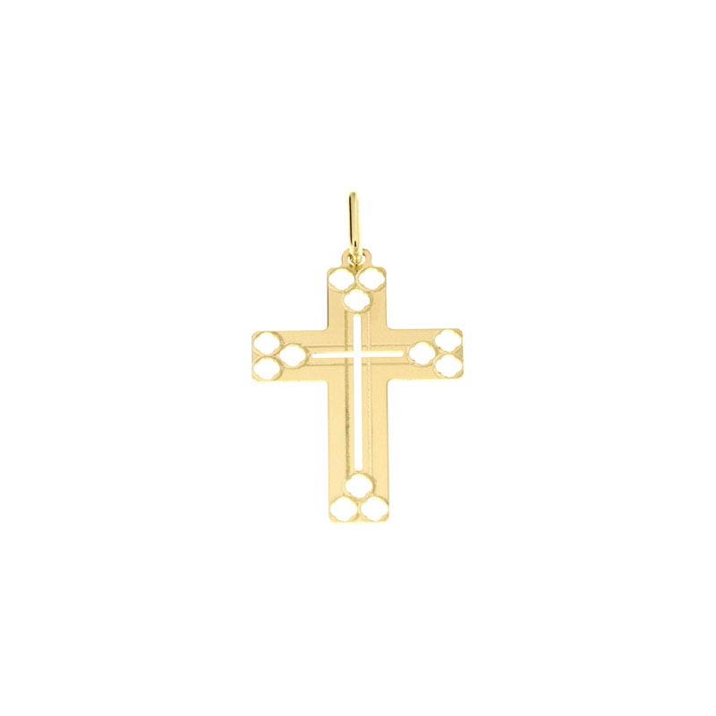 Croce lucida CNF con Cristo giallo stampato - immagine 2