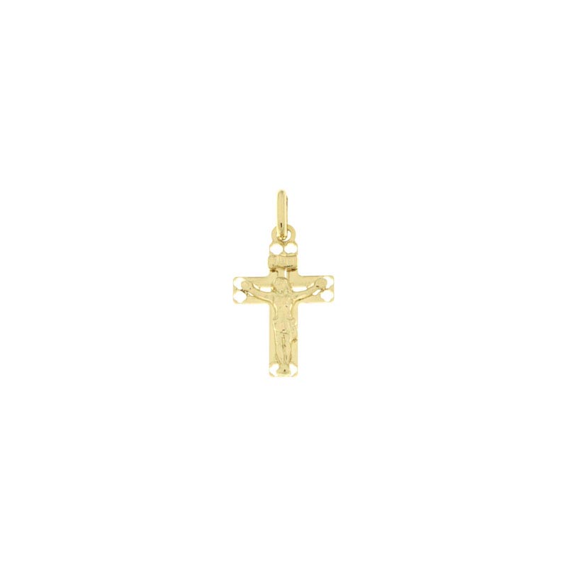 Croce lucida CNF con Cristo giallo stampato