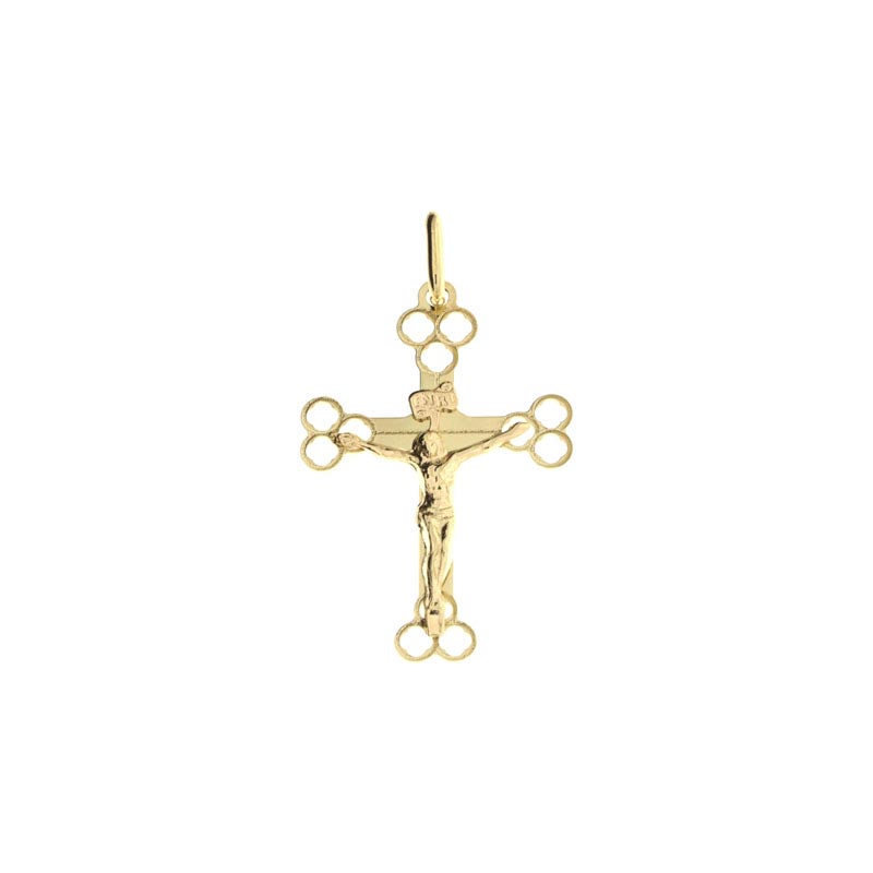 Croce lucida CNF con Cristo giallo stampato