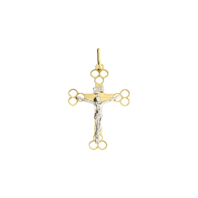 Croce lucida CNF con Cristo bianco stampato