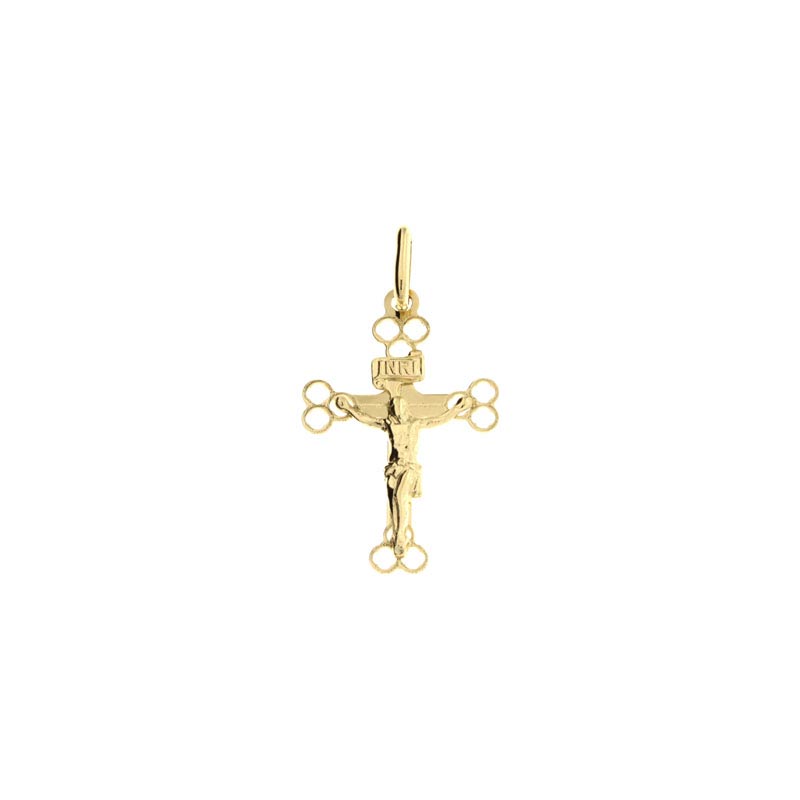 Croce lucida CNF con Cristo giallo stampato