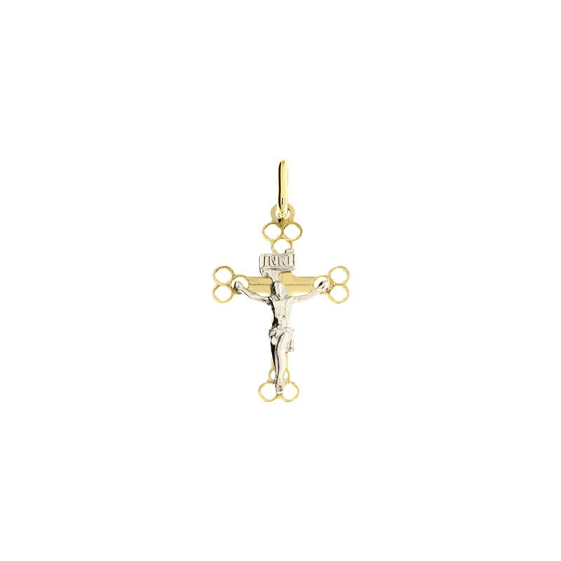 Croce lucida CNF con Cristo bianco stampato