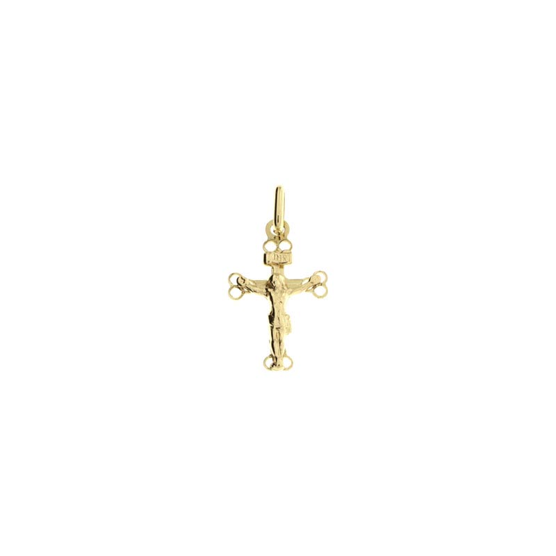 Croce lucida CNF con Cristo giallo stampato