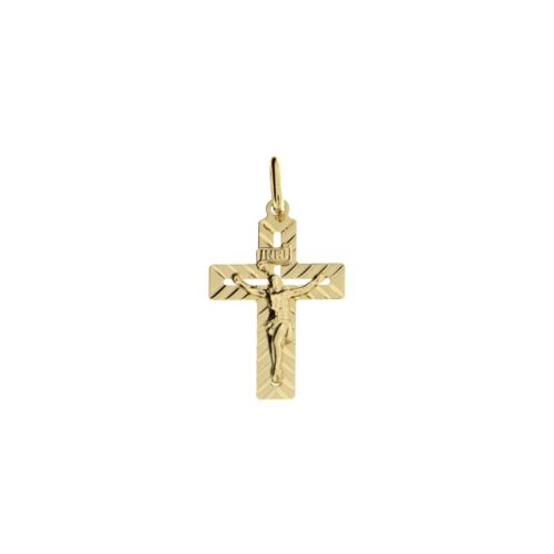 Diamond cut cross CNF with moulded yellow Christ