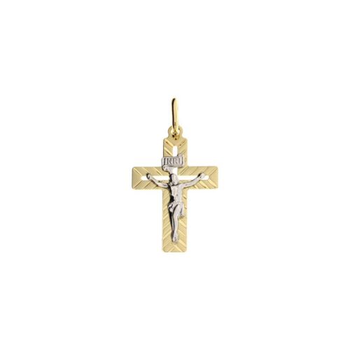 Diamond cut cross CNF with moulded white Christ
