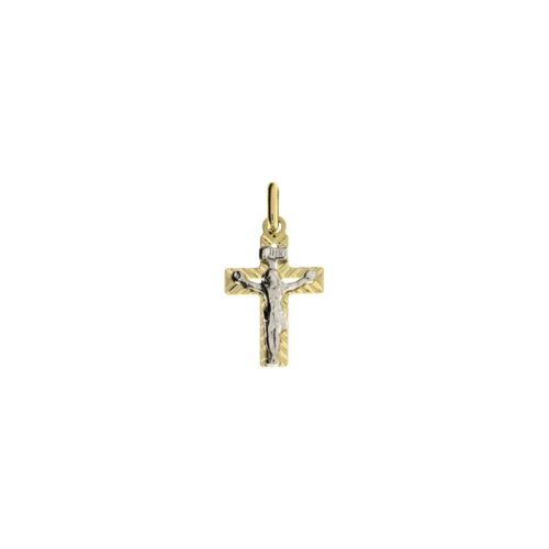 Diamond cut cross CNF with moulded white Christ