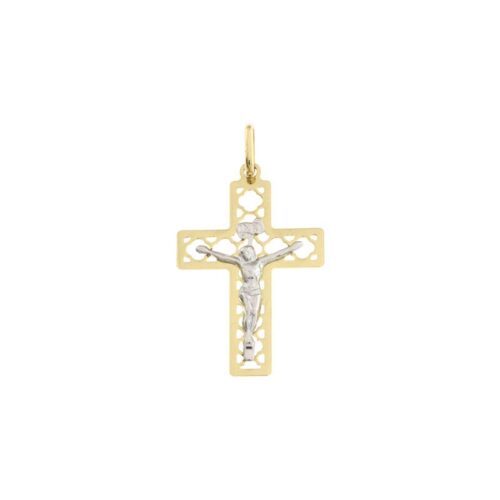 Polished cross CNF with moulded white Christ