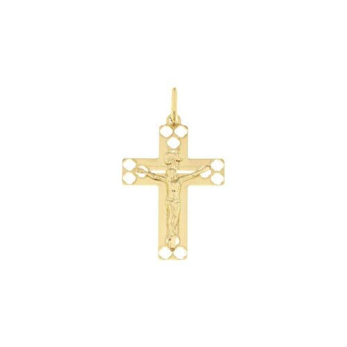 Polished cross CNF with moulded yellow Christ