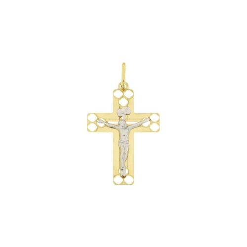 Polished cross CNF with moulded white Christ