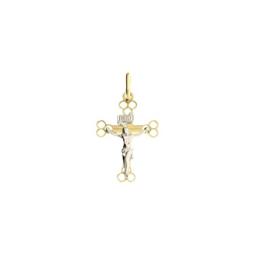 Polished cross CNF with moulded white Christ