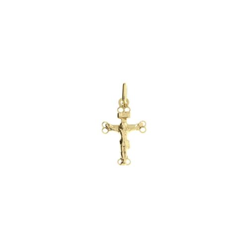 Polished cross CNF with moulded yellow Christ